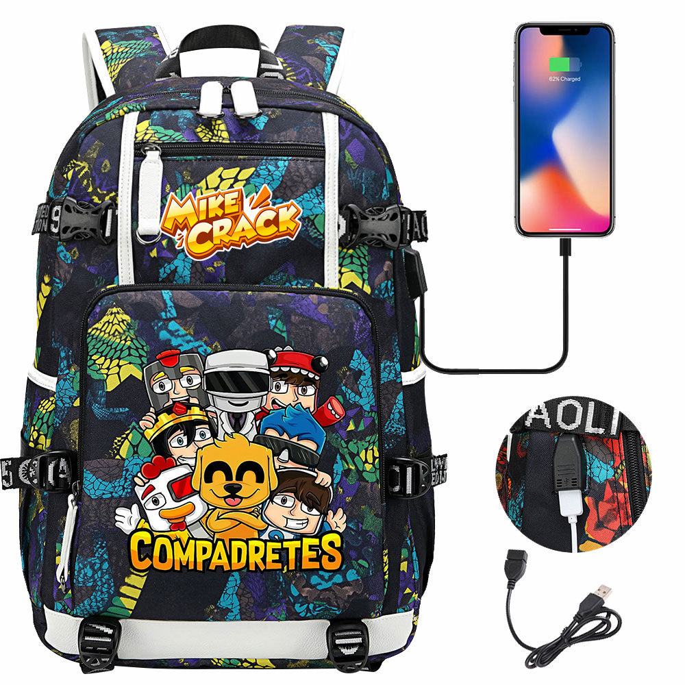 Mikecrack USB Charging Backpack School NoteBook Laptop Travel Bags