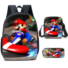 Super Mario Schoolbag Backpack Lunch Bag Pencil Case Set Gift for Kids Students