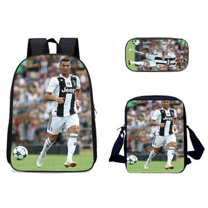 Ronaldo Football CR7 Schoolbag Backpack Lunch Bag Pencil Case Set Gift for Kids Students