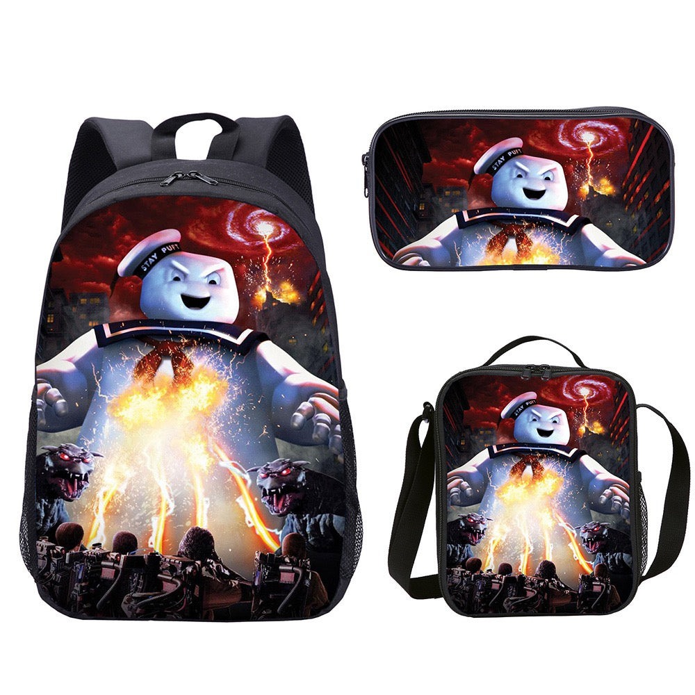 Ghostbusters Schoolbag Backpack Lunch Bag Pencil Case Set Gift for Kids Students