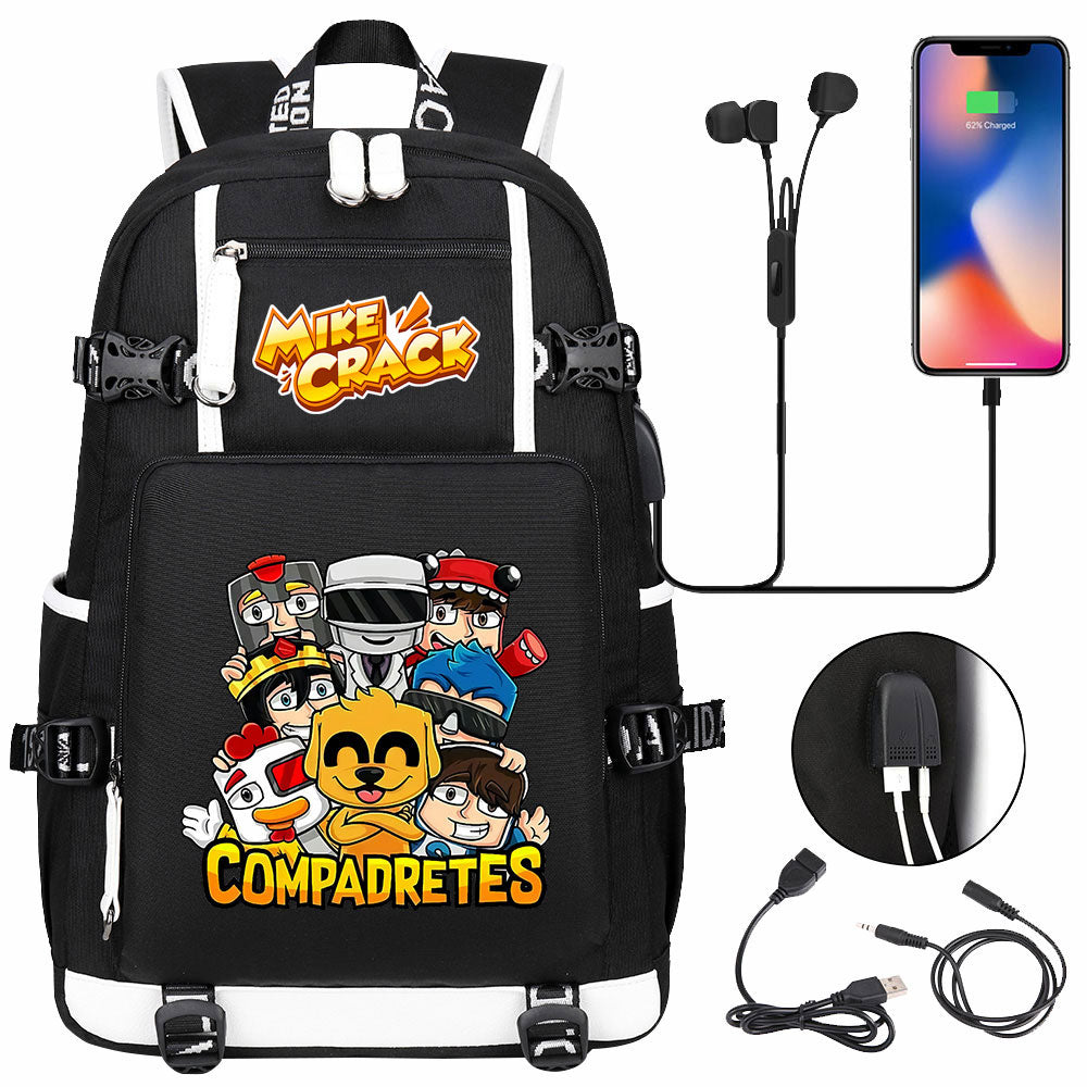 Mikecrack USB Charging Backpack School NoteBook Laptop Travel Bags