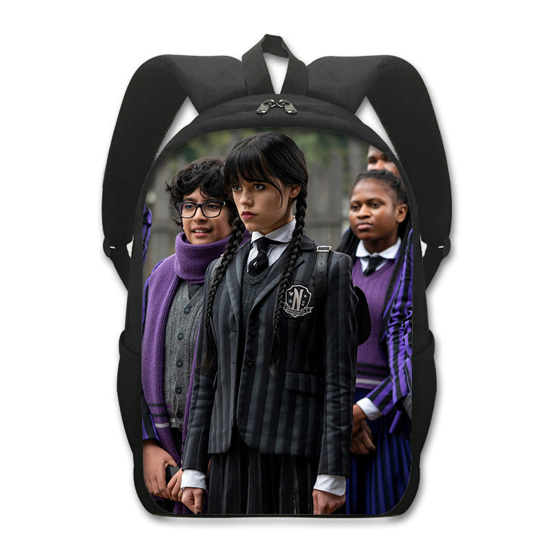 Wednesday Addams Backpack School Sports Bag for Kids Boy Girl