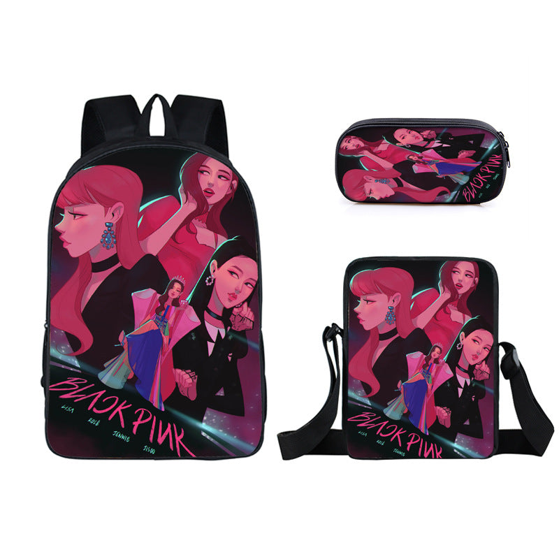 BLACKPINK JISOO JENNIE Schoolbag Backpack Lunch Bag Pencil Case Set Gift for Kids Students
