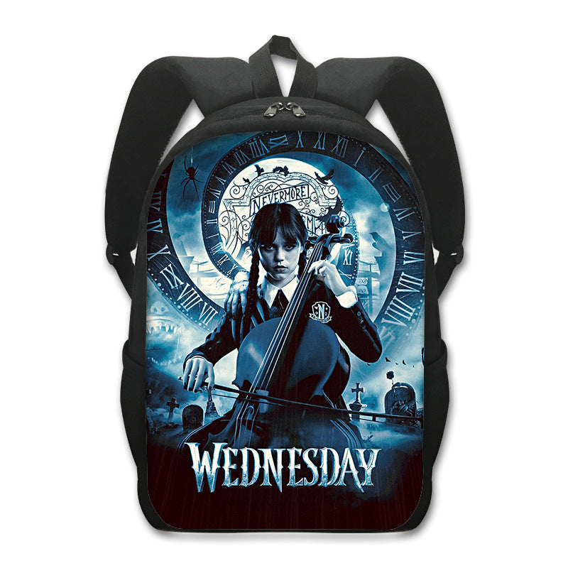 Wednesday Addams Backpack School Sports Bag for Kids Boy Girl