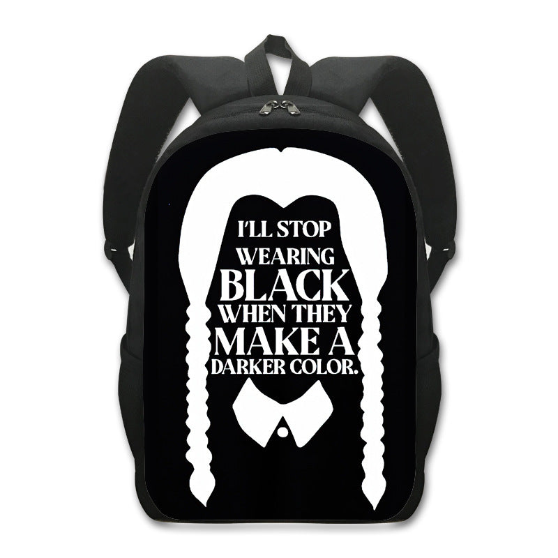 Wednesday Addams Backpack School Sports Bag for Kids Boy Girl
