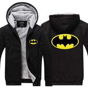 Batman Superhero  Hoodie Jacket Autumn Winter Unisex Zipper Sweatershirt Warm Coat