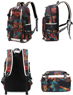 DARLING in the FRANXX Haruka Tomatsu 002 #5 USB Charging Backpack School NoteBook Laptop Travel Bags