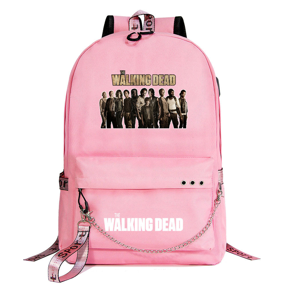 The Walking Dead USB Charging Backpack Shoolbag Notebook Bag Gifts for Kids Students