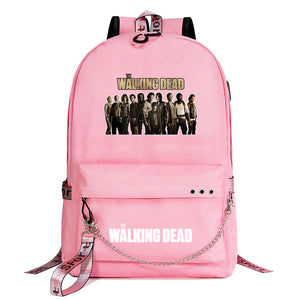 The Walking Dead USB Charging Backpack Shoolbag Notebook Bag Gifts for Kids Students