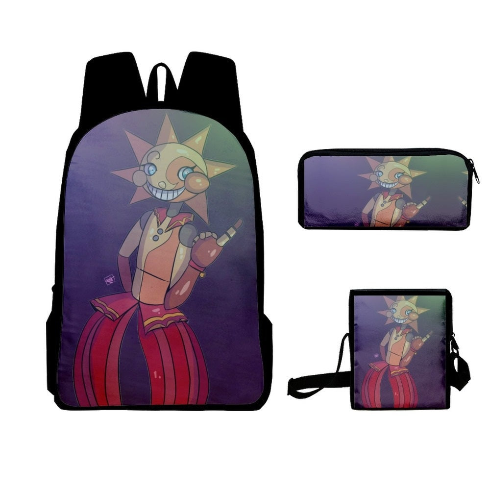 Fnaf Security Breach Sundrop Moondrop Schoolbag Backpack Lunch Bag Pencil Case Set Gift for Kids Students