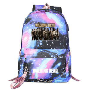 The Walking Dead USB Charging Backpack Shoolbag Notebook Bag Gifts for Kids Students