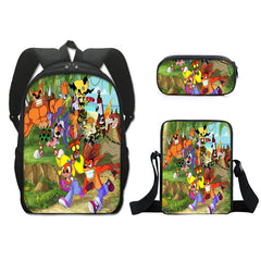 Crash Bandicoot Schoolbag Backpack Lunch Bag Pencil Case Set Gift for Kids Students