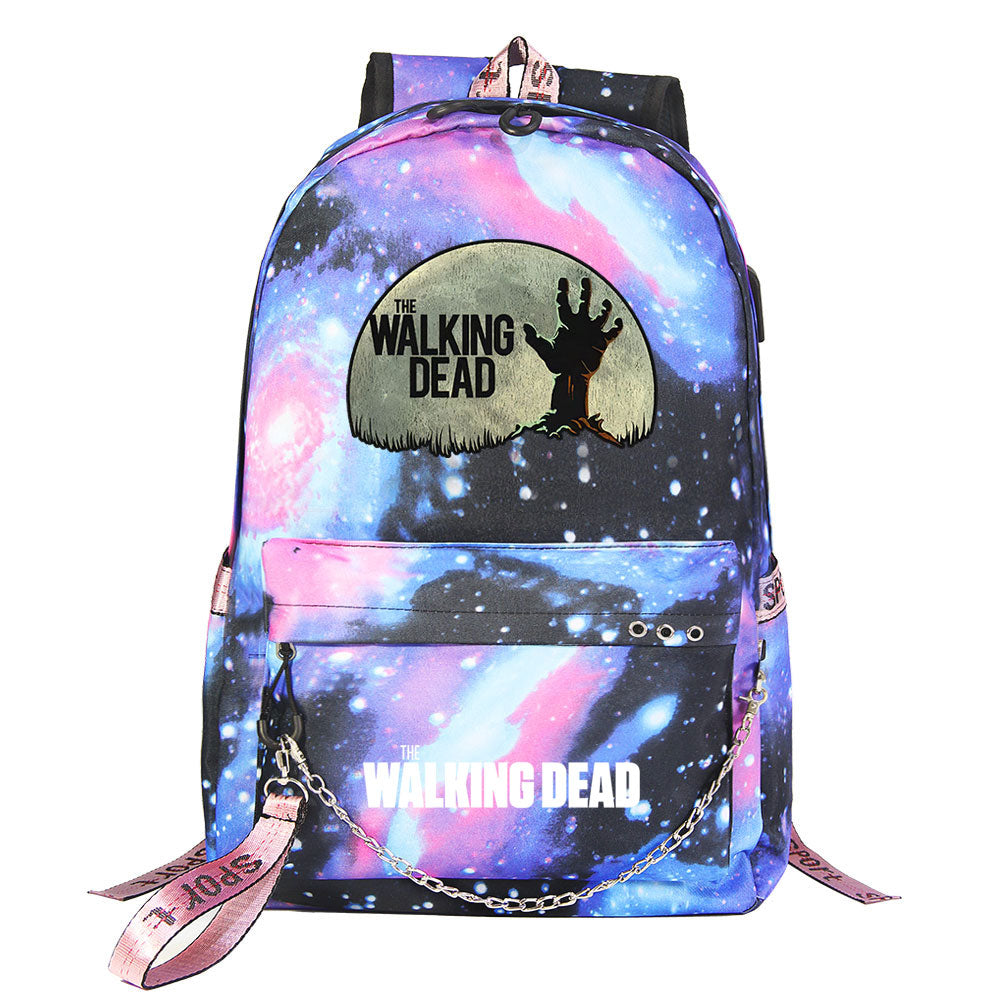The Walking Dead USB Charging Backpack Shoolbag Notebook Bag Gifts for Kids Students