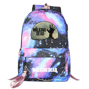 The Walking Dead USB Charging Backpack Shoolbag Notebook Bag Gifts for Kids Students