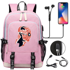 Spiderman Superhero USB Charging Backpack School Note Book Laptop Travel Bags