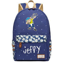 Jeffy Canvas Travel Backpack School Bag For Girl Kids Boy