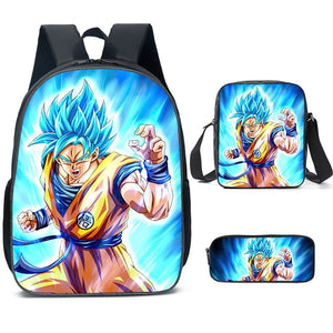 Dragon Ball Son Goku Schoolbag Backpack Lunch Bag Pencil Case Set Gift for Kids Students