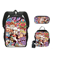 Pizza Tower Schoolbag Backpack Lunch Bag Pencil Case 3pcs Set Gift for Kids Students