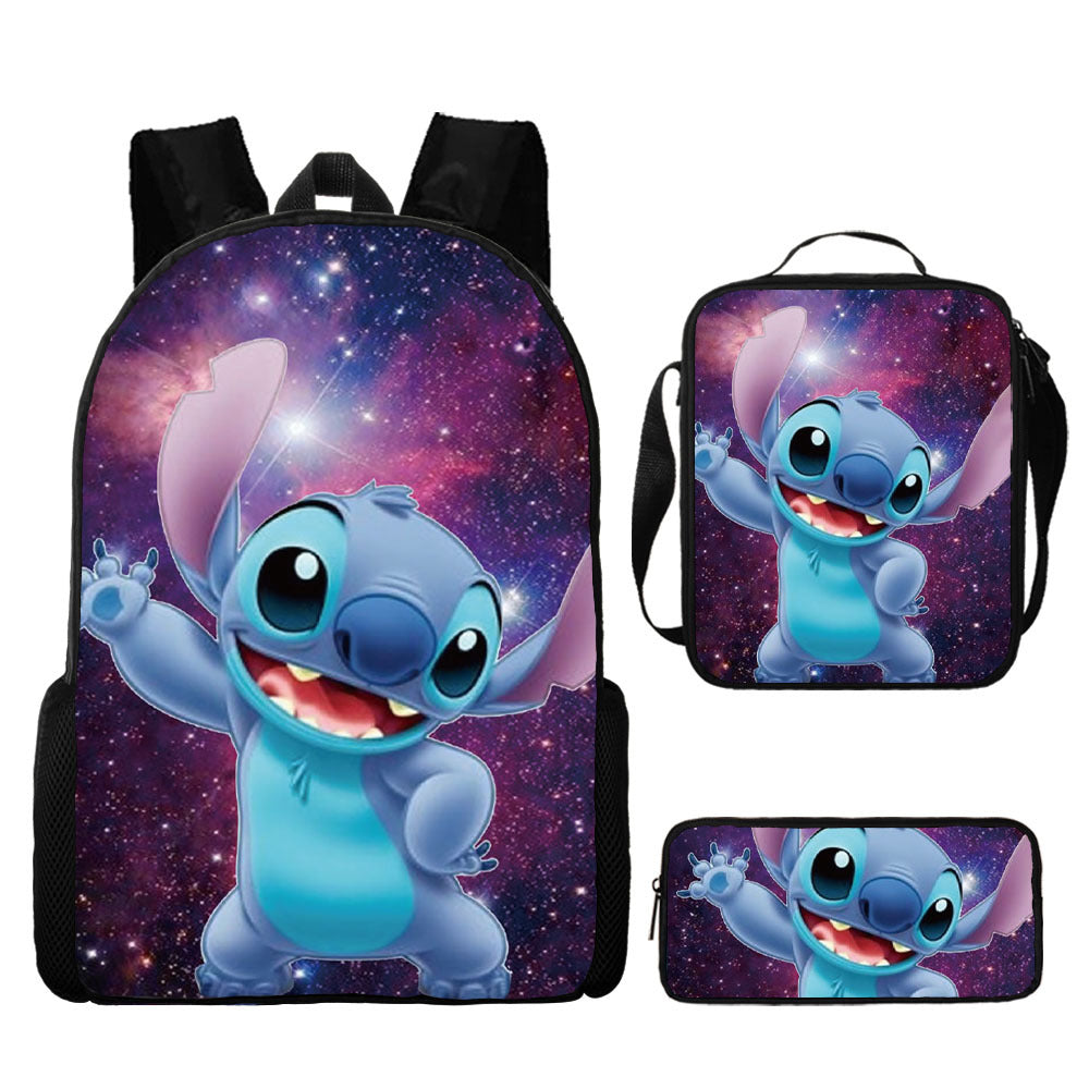 Lilo Stitch Schoolbag Backpack Lunch Bag Pencil Case 3pcs Set Gift for Kids Students