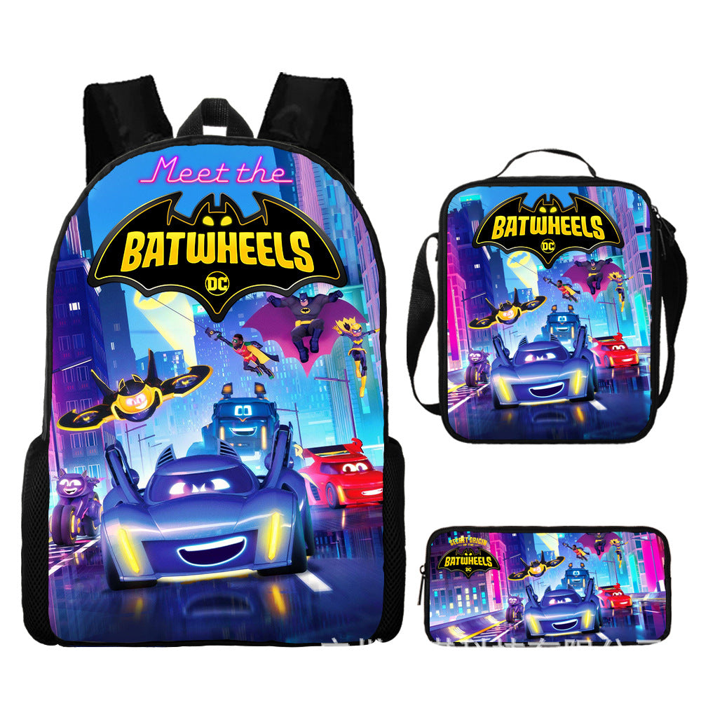 Batwheels Schoolbag Backpack Lunch Bag Pencil Case 3pcs Set Gift for Kids Students
