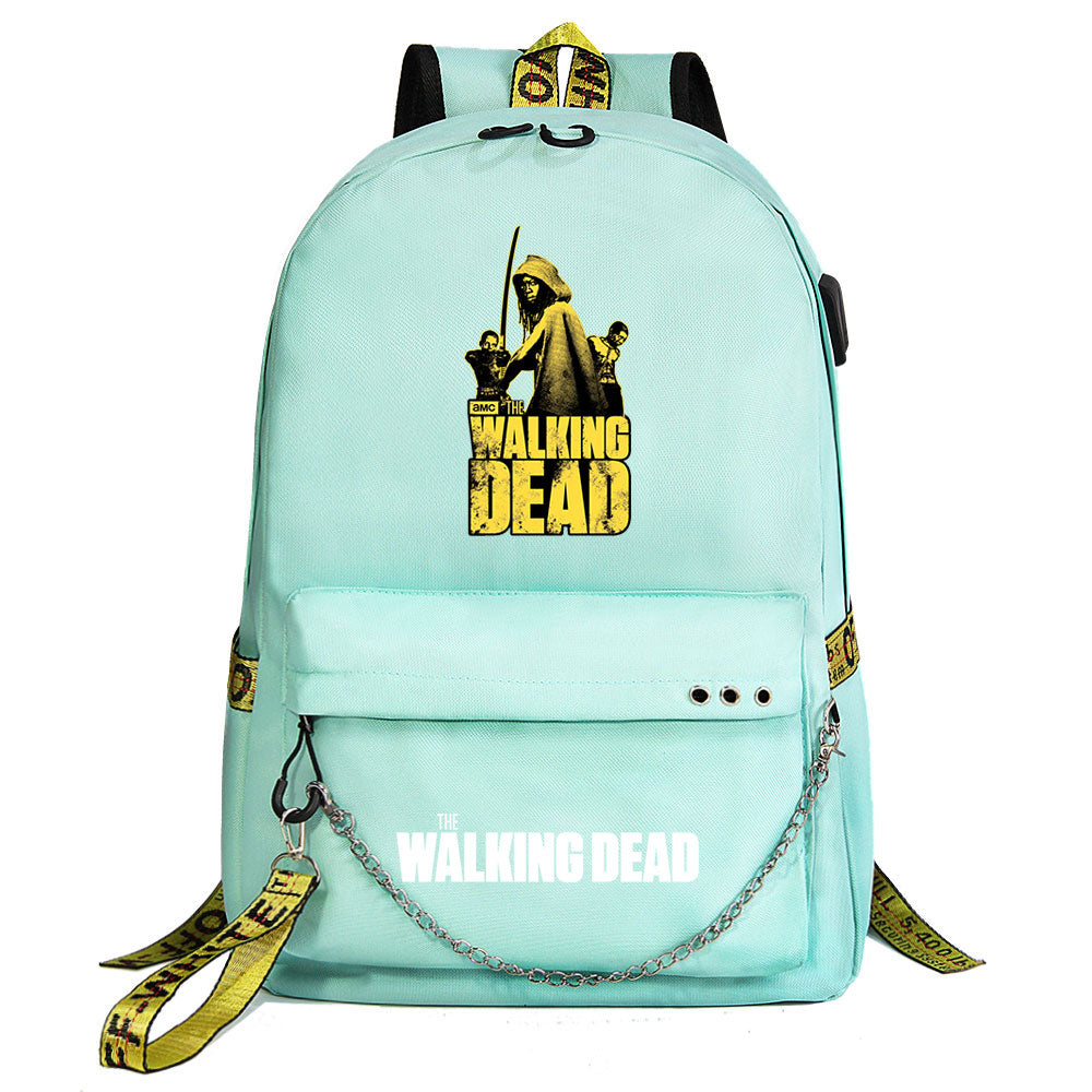 The Walking Dead USB Charging Backpack Shoolbag Notebook Bag Gifts for Kids Students