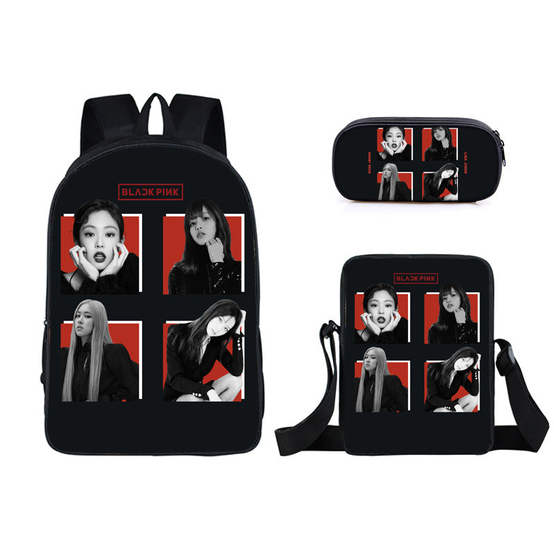 BLACKPINK JISOO JENNIE Schoolbag Backpack Lunch Bag Pencil Case Set Gift for Kids Students