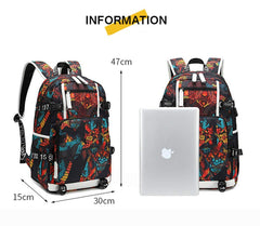 Game Roblox USB Charging Backpack School NoteBook Laptop Travel Bags