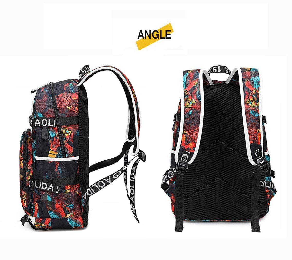 Basketball Allen #3 USB Charging Backpack School NoteBook Laptop Travel Bags