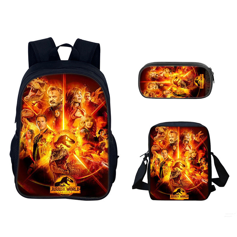 Jurassic World Dominion Schoolbag Backpack Lunch Bag Pencil Case Set Gift for Kids Students