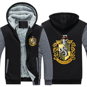 Harry Potter Hufflepuff Pull over Hoodie Sweatshirt Autumn Winter Unisex Sweater Zipper Jacket Coat