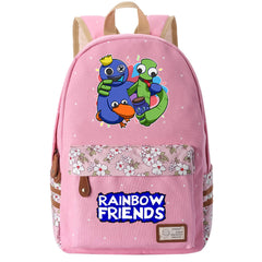 Rainbow Friends Canvas Travel Backpack School Bag For Girl Kids Boy