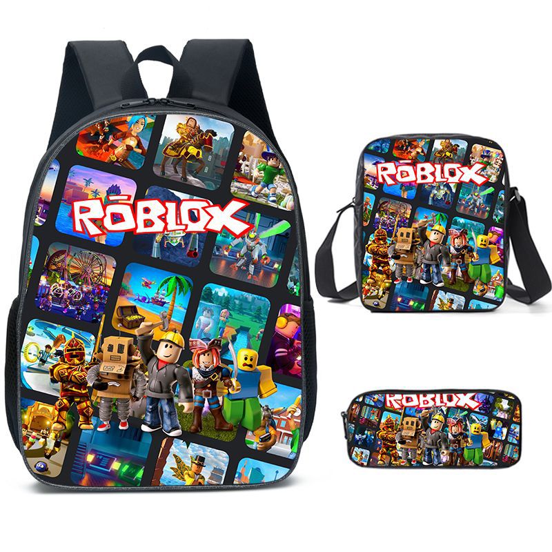 Game Roblox Schoolbag Backpack Lunch Bag Pencil Case Set Gift for Kids Students