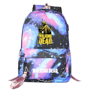 The Walking Dead USB Charging Backpack Shoolbag Notebook Bag Gifts for Kids Students