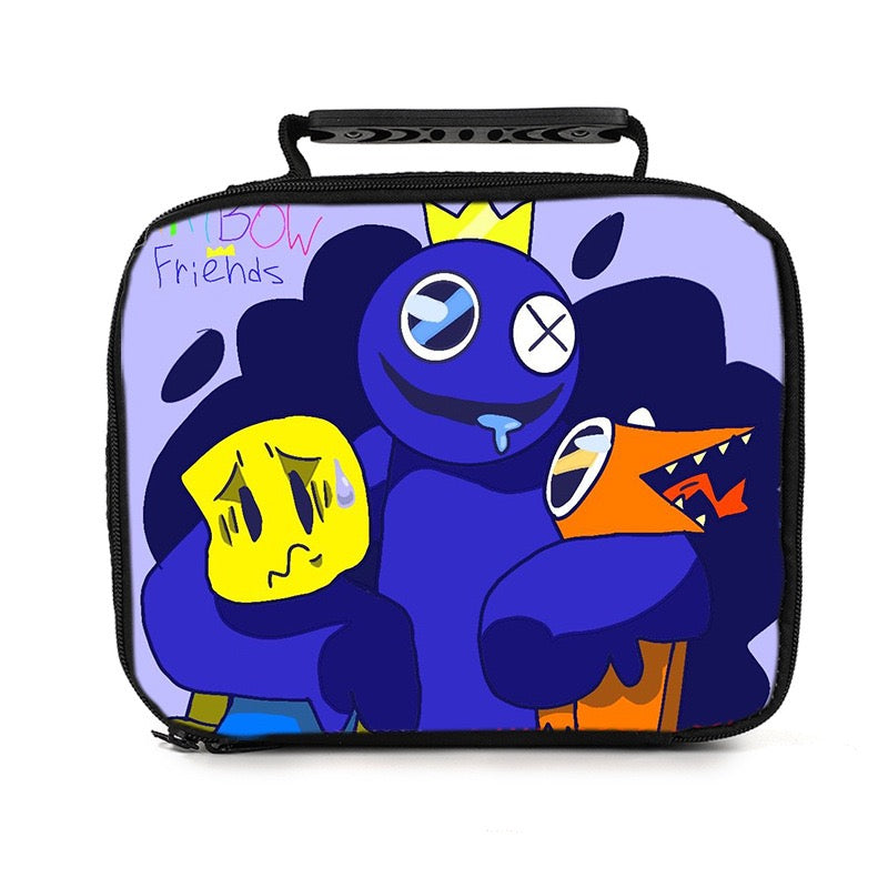 Rainbow Friends PU Leather Portable Lunch Box School Tote Storage Picnic Bag