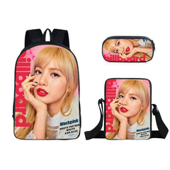 BLACKPINK JISOO JENNIE Schoolbag Backpack Lunch Bag Pencil Case Set Gift for Kids Students