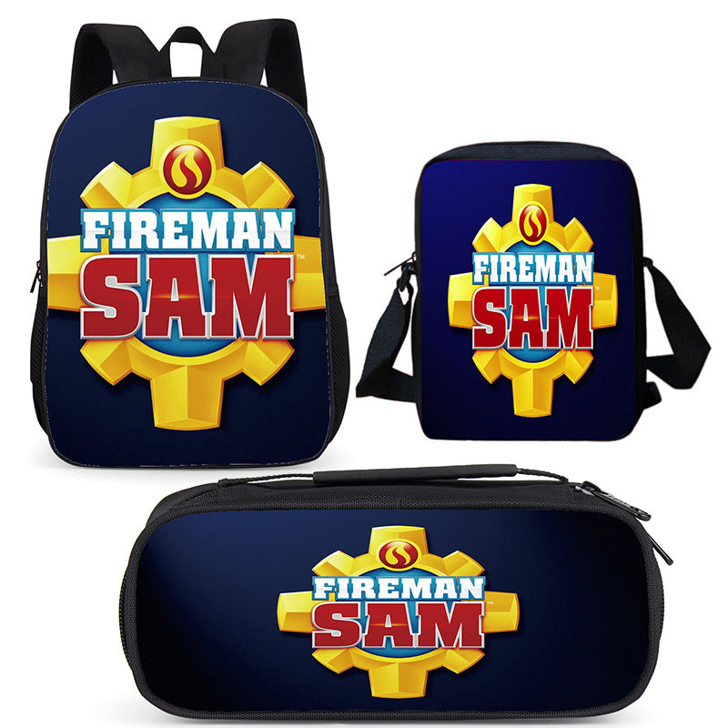 Fireman Sam Schoolbag Backpack Lunch Bag Pencil Case Set Gift for Kids Students
