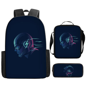 The Flash Schoolbag Backpack Lunch Bag Pencil Case 3pcs Set Gift for Kids Students
