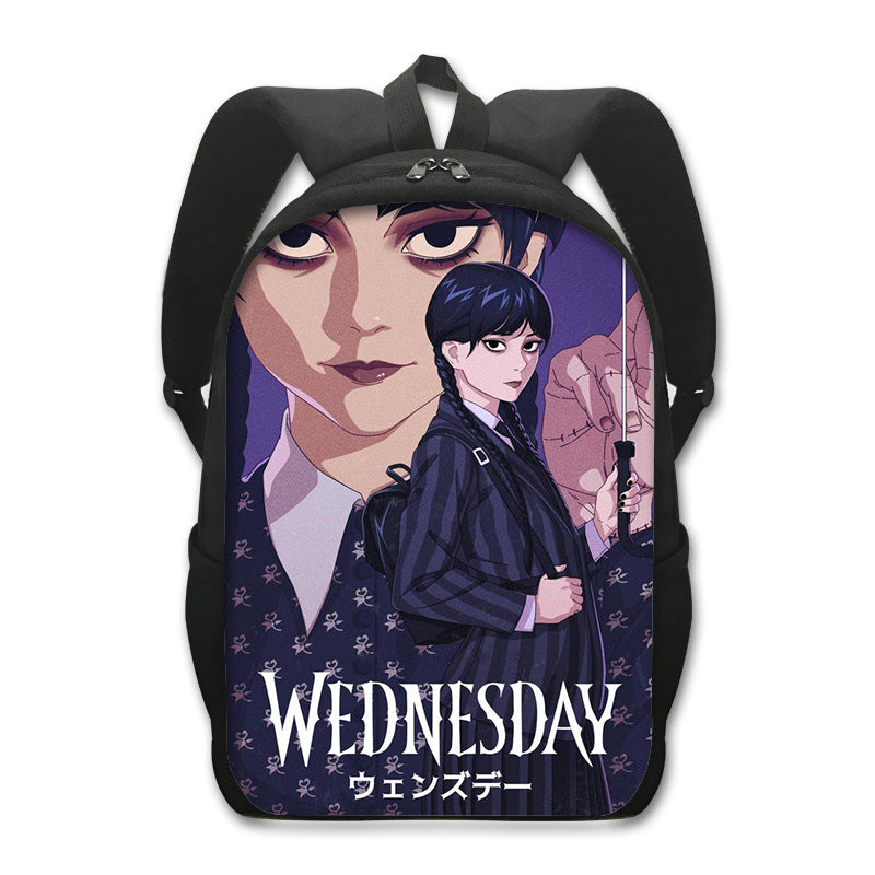 Wednesday Addams Backpack School Sports Bag for Kids Boy Girl