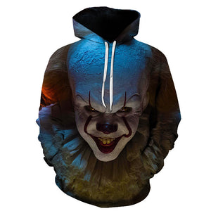 Pennywise IT Clown 3D Printed Casual Pullover Hoodie Sweater Sweatshirt Coat For Kids Adults