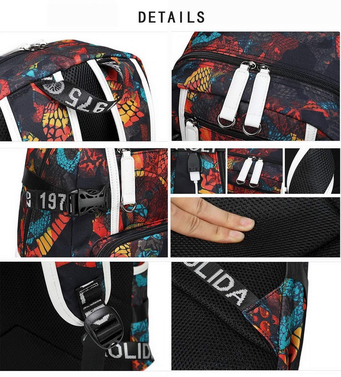 Basketball Allen #3 USB Charging Backpack School NoteBook Laptop Travel Bags