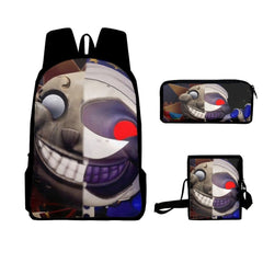 Fnaf Security Breach Sundrop Moondrop Schoolbag Backpack Lunch Bag Pencil Case Set Gift for Kids Students