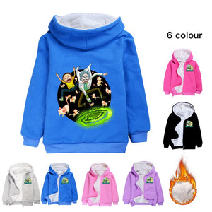 Rick and Morty Pullover Hoodie Sweatshirt Autumn Winter Unisex Sweater Zipper Jacket for Kids Boy Girls