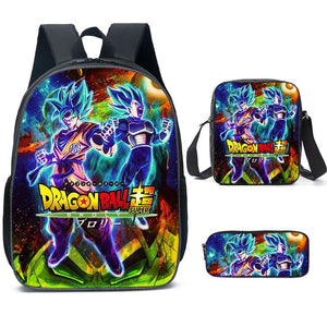 Dragon Ball Son Goku Schoolbag Backpack Lunch Bag Pencil Case Set Gift for Kids Students