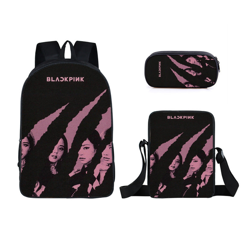 BLACKPINK JISOO JENNIE Schoolbag Backpack Lunch Bag Pencil Case Set Gift for Kids Students