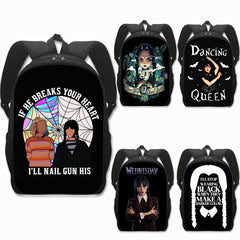 Wednesday Addams Backpack School Sports Bag for Kids Boy Girl