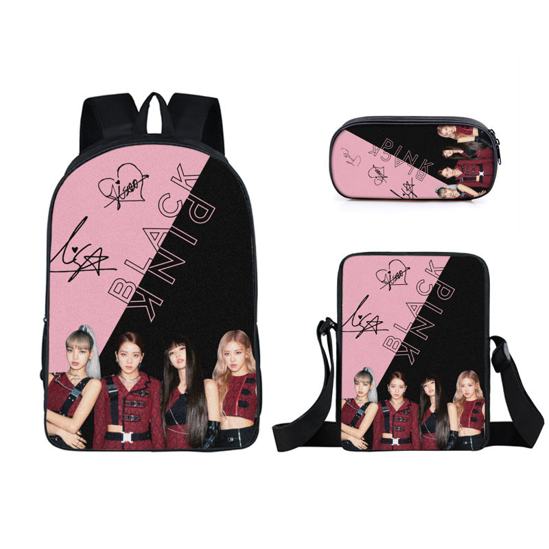 BLACKPINK JISOO JENNIE Schoolbag Backpack Lunch Bag Pencil Case Set Gift for Kids Students