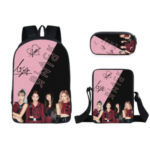 BLACKPINK JISOO JENNIE Schoolbag Backpack Lunch Bag Pencil Case Set Gift for Kids Students