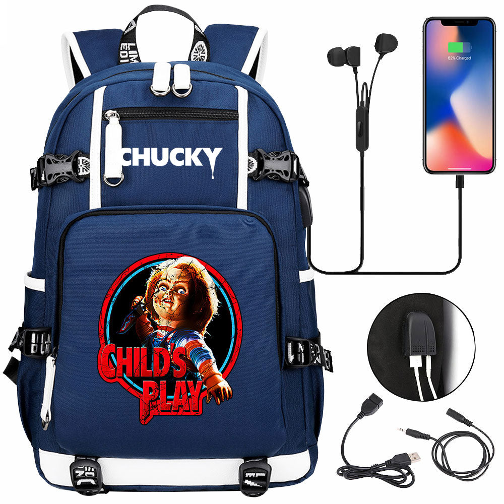 Child's Play USB Charging Backpack School NoteBook Laptop Travel Bags