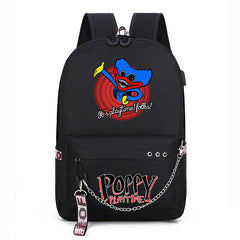 Poppy Playtime USB Charging Backpack Schoolbag Notebook Bag Gifts for Kids Students
