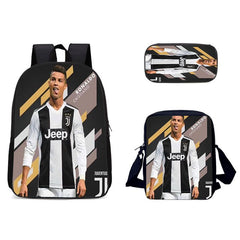 Ronaldo Football CR7 Schoolbag Backpack Lunch Bag Pencil Case Set Gift for Kids Students